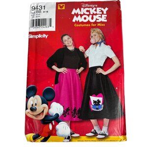 Simplicity Pattern 9431 0622 Disney Misses Circular Skirt Mickey Mouse Costume